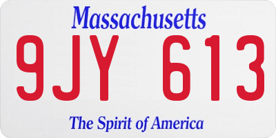 MA license plate 9JY613