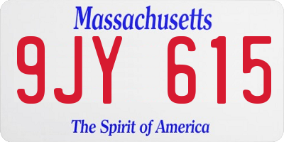 MA license plate 9JY615