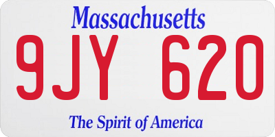 MA license plate 9JY620