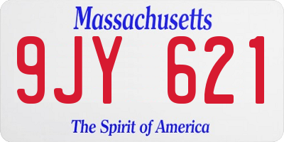 MA license plate 9JY621