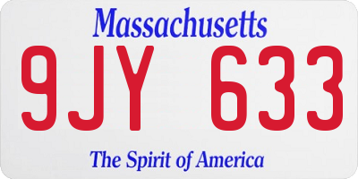 MA license plate 9JY633