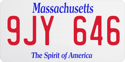 MA license plate 9JY646
