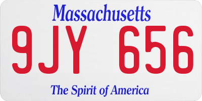 MA license plate 9JY656
