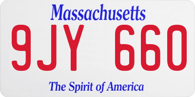 MA license plate 9JY660