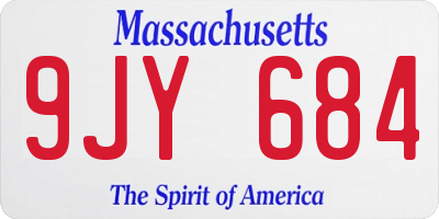 MA license plate 9JY684