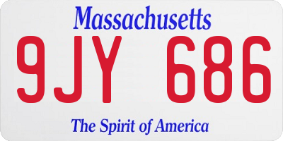 MA license plate 9JY686