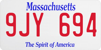 MA license plate 9JY694
