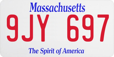 MA license plate 9JY697