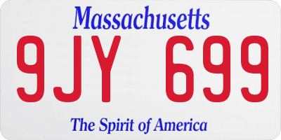 MA license plate 9JY699
