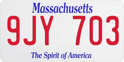 MA license plate 9JY703