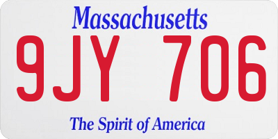 MA license plate 9JY706