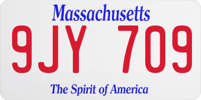 MA license plate 9JY709