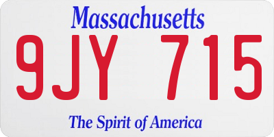 MA license plate 9JY715