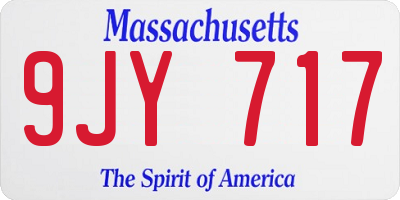 MA license plate 9JY717