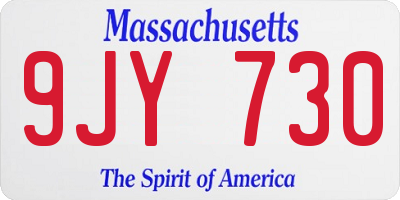 MA license plate 9JY730