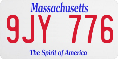 MA license plate 9JY776