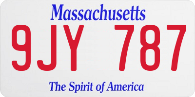MA license plate 9JY787