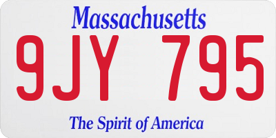 MA license plate 9JY795