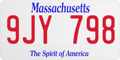 MA license plate 9JY798