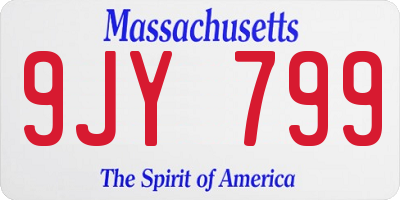 MA license plate 9JY799