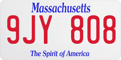 MA license plate 9JY808