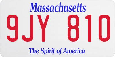 MA license plate 9JY810