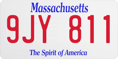 MA license plate 9JY811