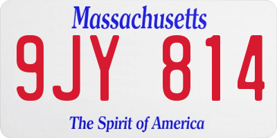 MA license plate 9JY814