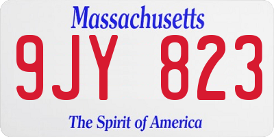 MA license plate 9JY823