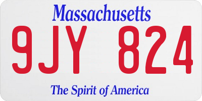 MA license plate 9JY824