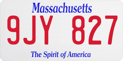 MA license plate 9JY827