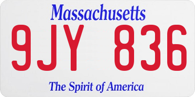 MA license plate 9JY836