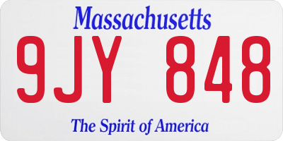 MA license plate 9JY848
