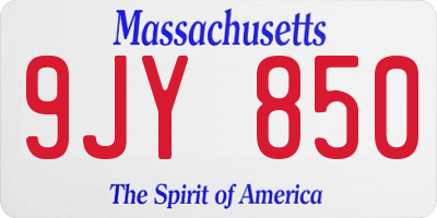 MA license plate 9JY850