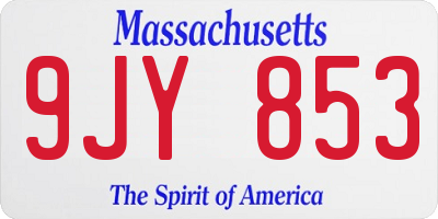 MA license plate 9JY853