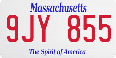 MA license plate 9JY855