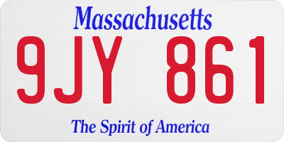 MA license plate 9JY861