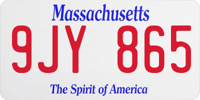 MA license plate 9JY865
