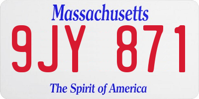 MA license plate 9JY871