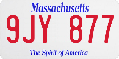 MA license plate 9JY877