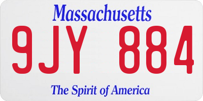 MA license plate 9JY884