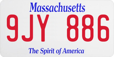 MA license plate 9JY886