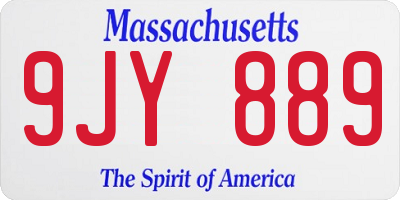 MA license plate 9JY889