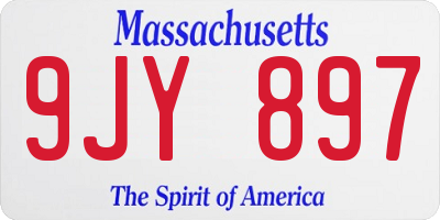 MA license plate 9JY897