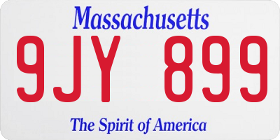 MA license plate 9JY899