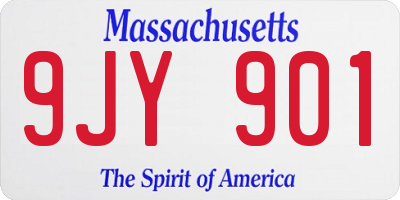 MA license plate 9JY901