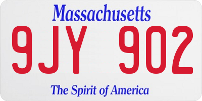 MA license plate 9JY902