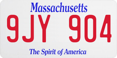 MA license plate 9JY904