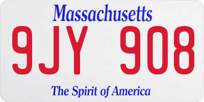 MA license plate 9JY908
