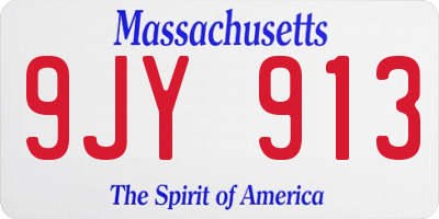 MA license plate 9JY913